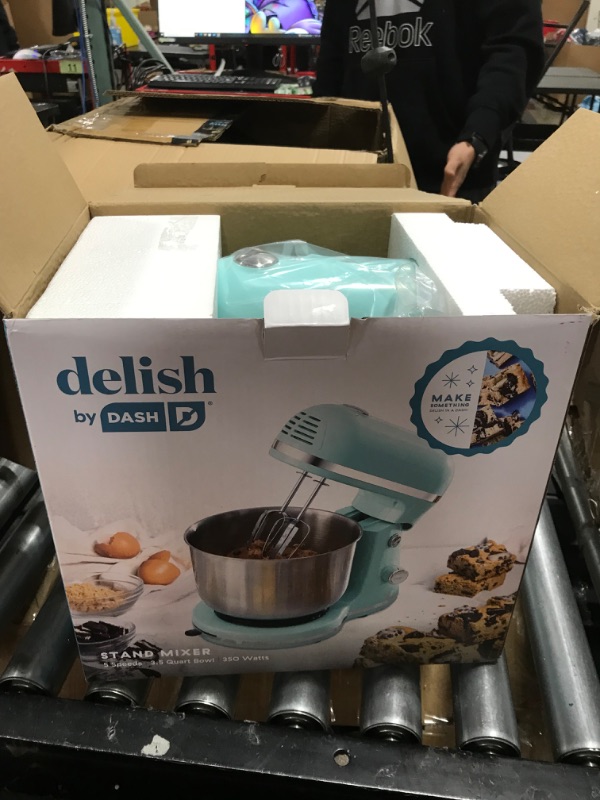 Photo 1 of Delish by DASH Compact Stand Mixer, 3.5 Quart with Beaters & Dough Hooks Included - Blue