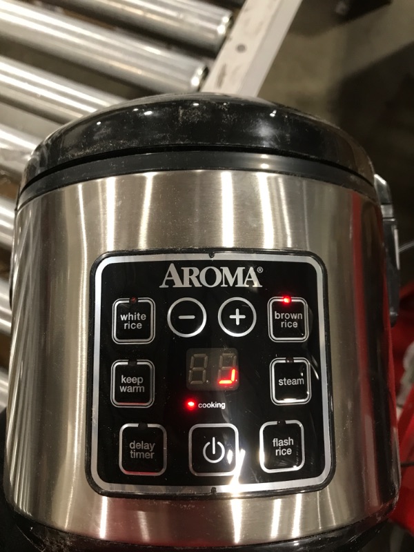 Photo 3 of Aroma Digital Rice Cooker and Food Steamer, Silver, 8 Cup