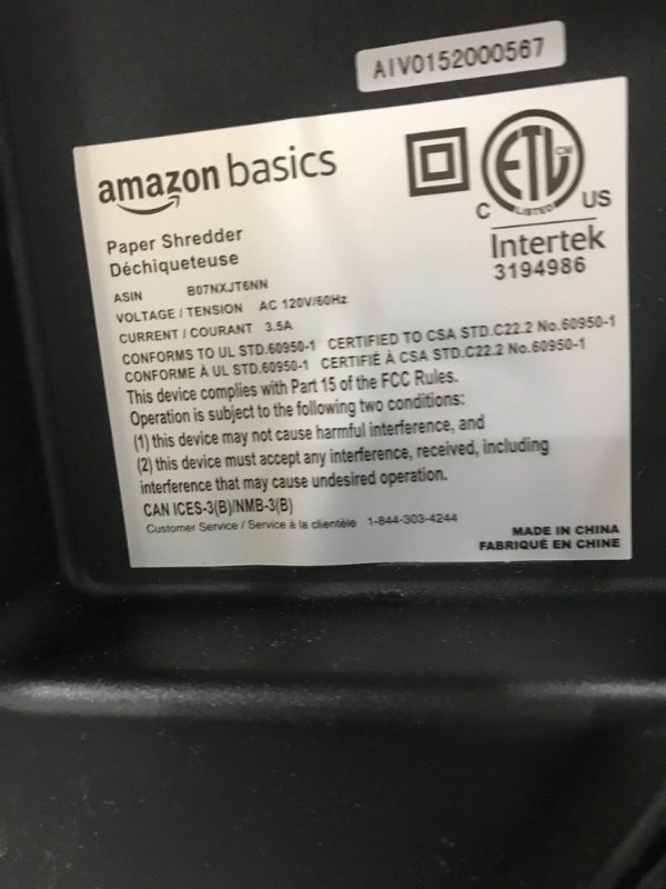 Photo 5 of Amazon Basics 150-Sheet Autofeed Micro-Cut Paper Shredder 150 Sheet Shredder