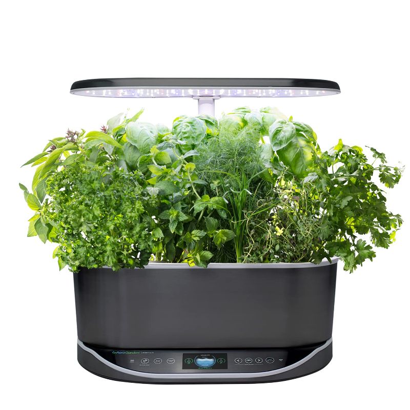 Photo 1 of AeroGarden Bounty Elite - Indoor Garden with LED Grow Light, WiFi and Alexa Compatible, Platinum Stainless Bounty Elite Platinum