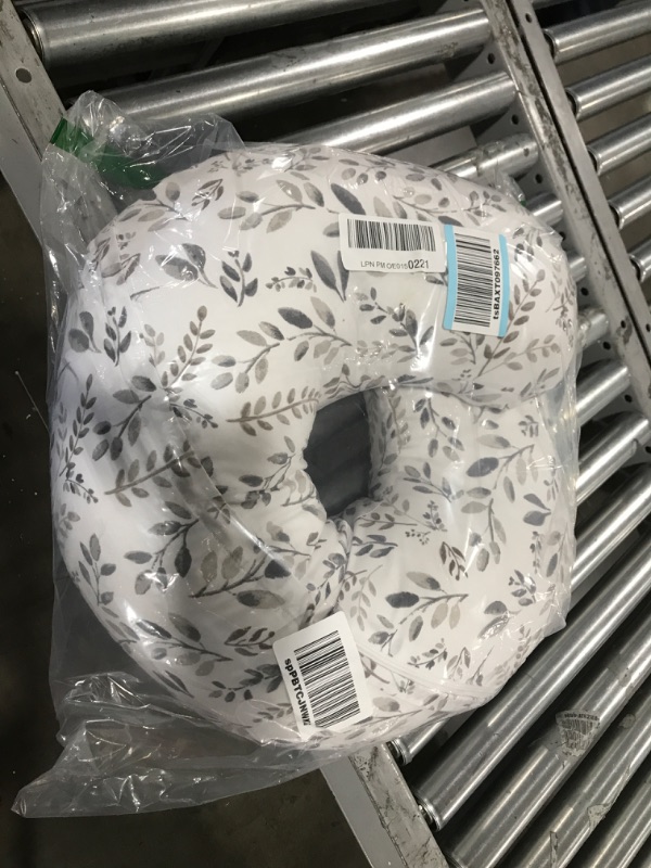 Photo 1 of Boppy Nursing Pillow and Positioner—Original | Gray Taupe Watercolor Leaves | Breastfeeding, Bottle Feeding, Baby Support | with Removable Cotton Blend Cover | Awake-Time Support