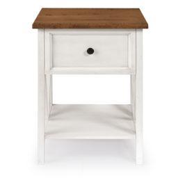 Photo 1 of AF19NATSTWWR 19" 1 Drawer Wood Side Table in Reclaimed Barnwood and White
