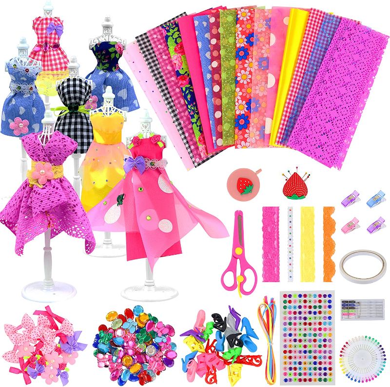 Photo 1 of ZITA ELEMENT 335+ Pcs Fashion Design 11.5 Inch Girl Doll Clothes Accessories Kit - Creativity Doll Dress DIY Crafts and Sewing Kit 11.5" Doll Shoes for Kids Girls Christmas Birthday Gift Age 6 to 12+
