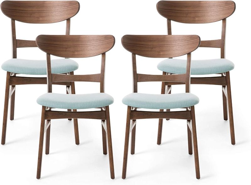 Photo 1 of (((JUST ONE CHAIR)))Christopher Knight Home Griselda Mid-Century Modern Dining Chairs  Mint, Walnut