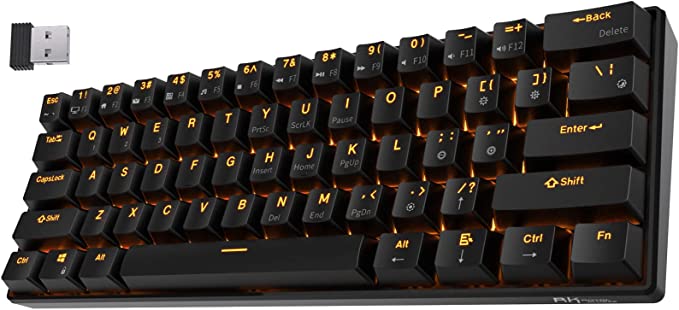 Photo 1 of RK ROYAL KLUDGE RK61 Wireless 60% Triple Mode BT5.0/2.4G/USB-C Mechanical Keyboard, 61 Keys Bluetooth Mechanical Keyboard, Compact Gaming Keyboard with Software (Hot Swappable Blue Switch, Black)
