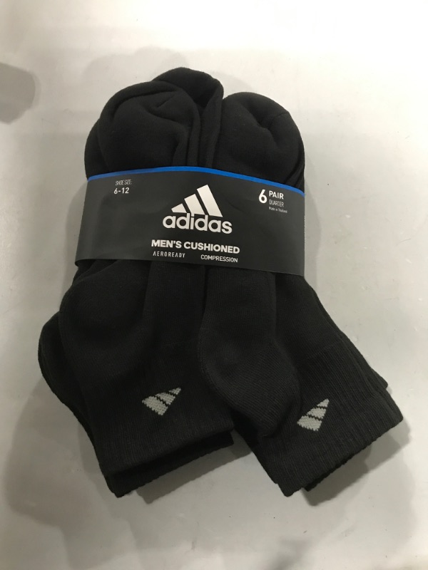 Photo 2 of adidas Mens Athletic Cushioned Quarter Socks (6-pair)