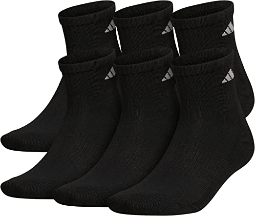 Photo 1 of adidas Mens Athletic Cushioned Quarter Socks (6-pair)