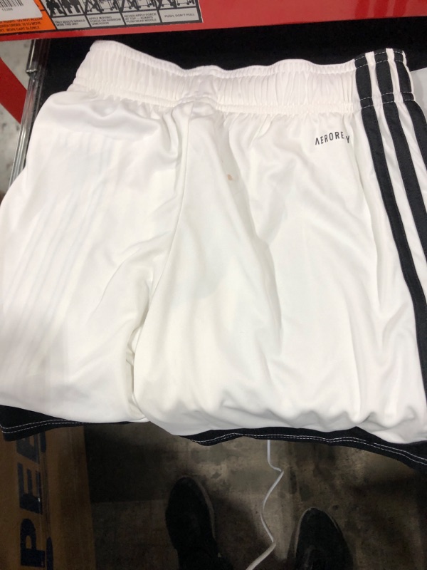 Photo 2 of adidas Boy's Tastigo 19 Shorts Small White/Black
MINOR STAIN ON SEAT OF SHORTS