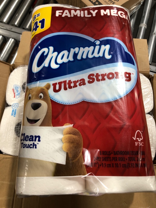 Photo 2 of Charmin Ultra Strong Clean Touch Toilet Paper, 24 Family Mega Rolls = 123 Regular Rolls CHRM 24FM (New)