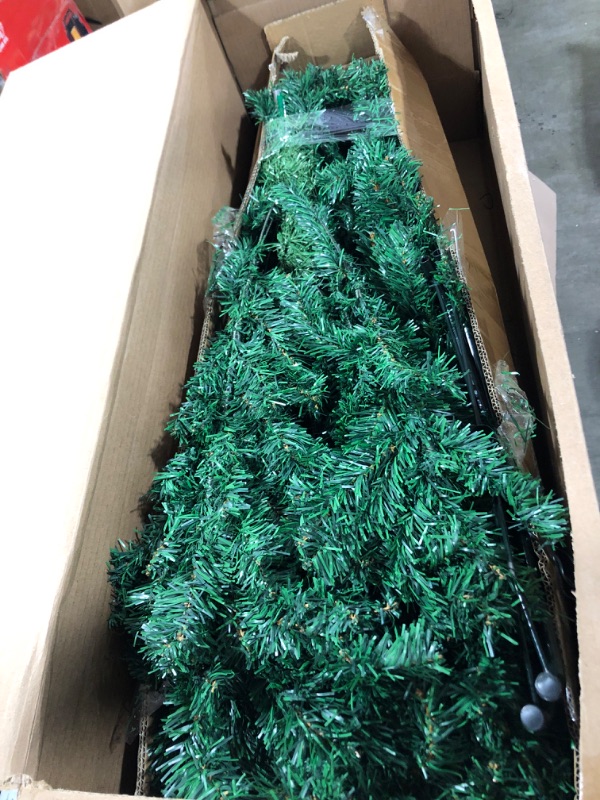 Photo 2 of 7FT Premium Spruce Artificial Holiday Christmas Tree for Home, Office, Party Decoration w/ 1,100 Branch Tips, Easy Assembly, Metal Hinges & Foldable Base (Green) 7ft/1100 Branch/Green