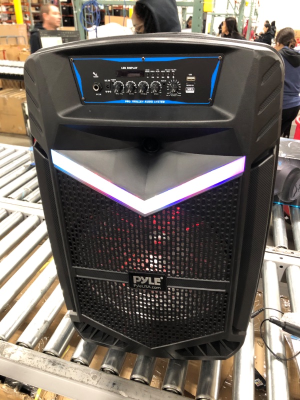 Photo 2 of Portable Bluetooth PA Speaker System - 1200W Rechargeable Outdoor Bluetooth Speaker Portable PA System w/ 15” Subwoofer 1” Tweeter, Pyle PPHP1542B & Universal Speaker Tripod Stand Mount - PSTND25 15 in Speaker System + Speaker Tripod Stand Mount - 6'