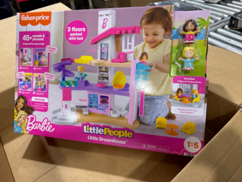 Photo 2 of Barbie Little DreamHouse by Fisher-Price Little People, Interactive Toddler playset with Lights, Music, Phrases, Figures and Play Pieces