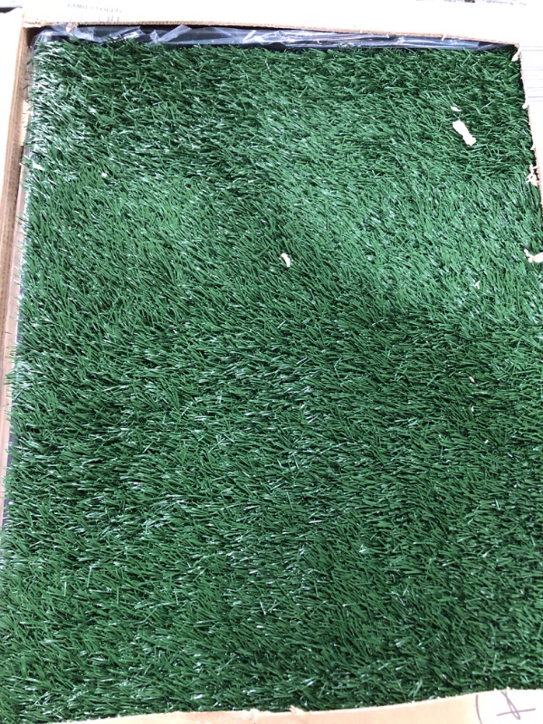 Photo 2 of Artificial Grass Puppy Pee Pad for Dogs and Small Pets - 20x25 Reusable 3-Layer Training Potty Pad with Tray - Dog Housebreaking Supplies by PETMAKER