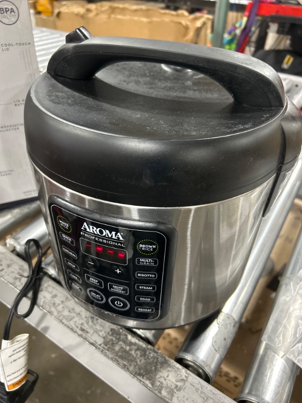 Photo 2 of Aroma Housewares ARC-5200SB 2O2O Model Rice & Grain Cooker, Sauté, Slow Cook, Steam, Stew, Oatmeal, Risotto, Soup, 20 Cup 10 Cup uncooked, Stainless Steel 20 cup cooked / 10 cup uncooked