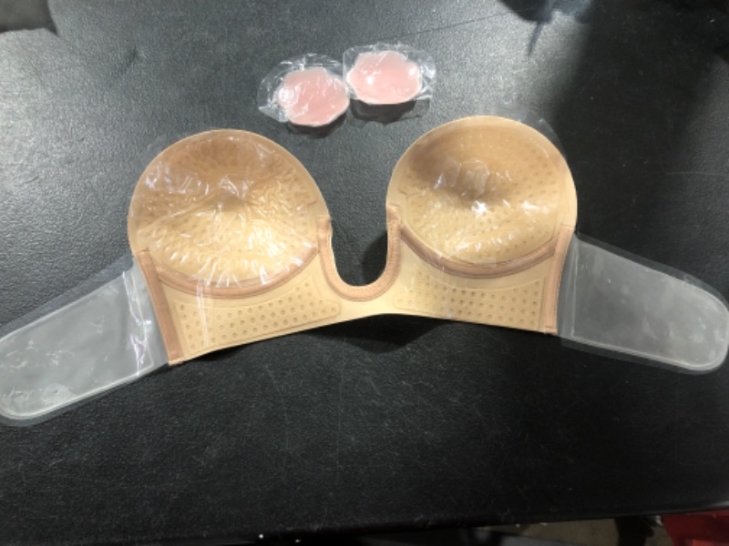 Photo 2 of Adhesive stick on bra backless strapless nipple pasties unknown size