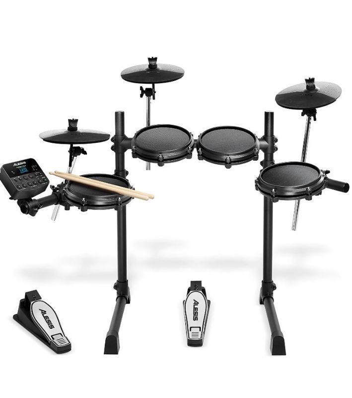 Photo 1 of Alesis Drums Turbo Mesh Kit – Electric Drum Set With 100+ Sounds, Mesh Drum Pads, Drum Sticks, Connection Cables and 60 Melodics Lessons
