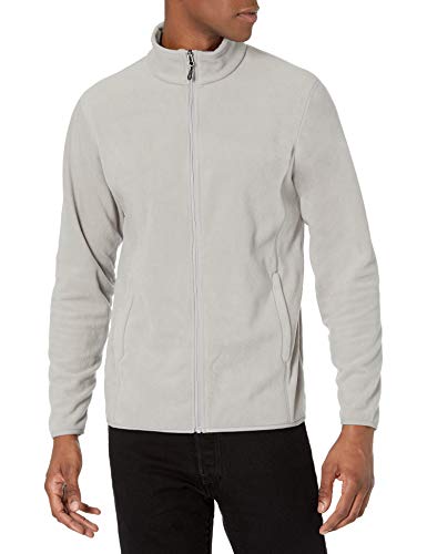 Photo 1 of Amazon Essentials Men's Full-Zip Polar Fleece Jacket  Light Grey, Small
