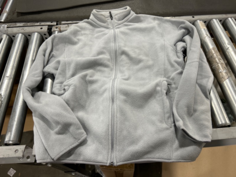 Photo 2 of Amazon Essentials Men's Full-Zip Polar Fleece Jacket (Available in Big & Tall) Polyester Light Grey large 