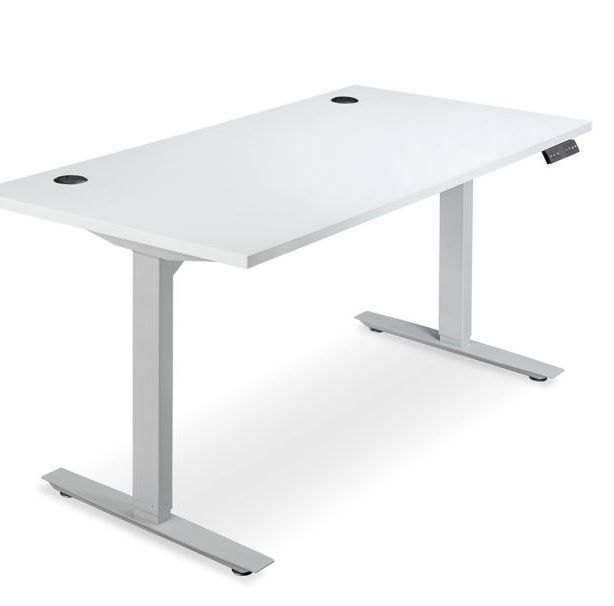 Photo 1 of Sweetcrispy Electric Standing Desk, 48 x 24in Adjustable Height Electric Stand up Desk Standing Computer Desk Home Office Desk Ergonomic Workstation with 3 Memory Controller, White
