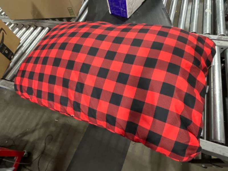 Photo 1 of ambesonne red plaid pillow 