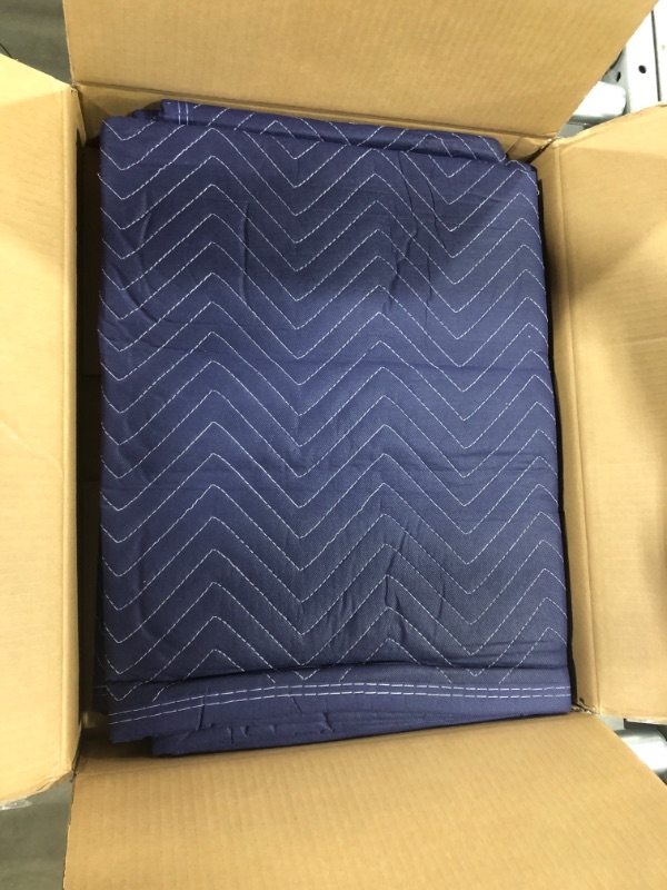 Photo 2 of AmazonCommercial Moving Storage -Packing Blanket, 40" x 74", 4-Pack BLUE/BLACK 40x74IN 4-Pack