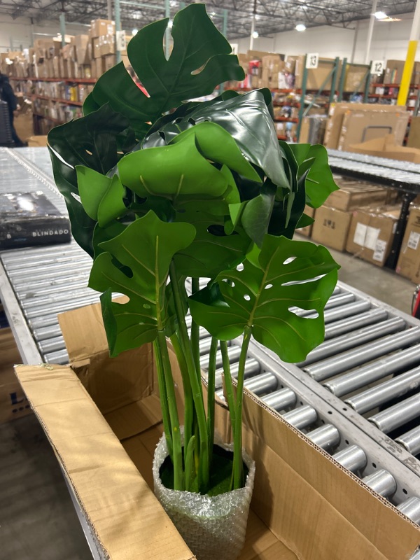 Photo 2 of Artificial Monstera Plant,35.5'' Faux Monstera Plant,Monstera Deliciosa, Monstera Fake Plant, Monstera Plant Artificial Cheese Plant for Living Room Office Store Garden Decorations (1, 35.5'') 1 35.5''