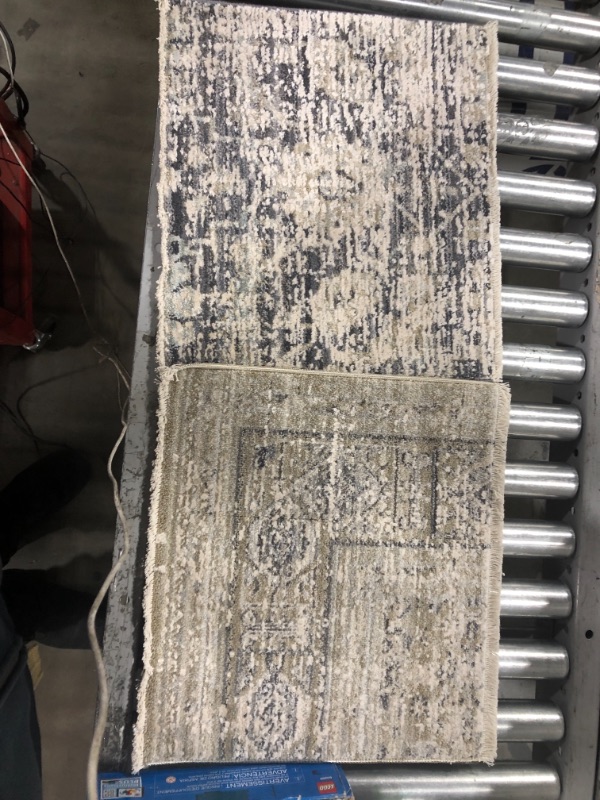 Photo 2 of Amber Lewis x Loloi Alie Collection ALE-05 Charcoal / Beige, Traditional 18" x 18" Sample Rug Charcoal / Beige 18" x 18" Sample Area Rug