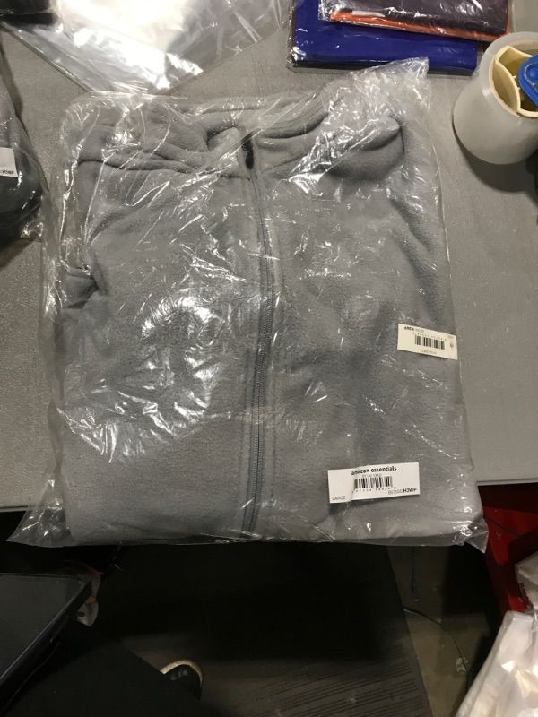 Photo 1 of Amazon Essentials Men's Full-Zip Polar Fleece Jacket (Available in Big & Tall) Polyester Light Grey Medium
