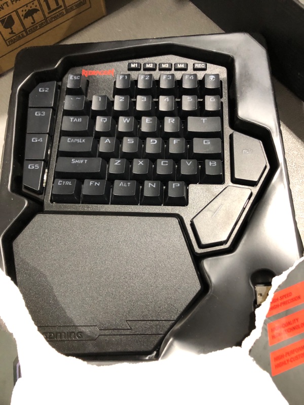 Photo 2 of Redragon K585 DITI Wireless One-Handed Mechanical Keyboard, 42 Keys 2.4Ghz RGB 40% Gaming Keypad with 7 Onboard Macro Keys, Detachable Wrist Support, Durable Battery (Brown Switch)