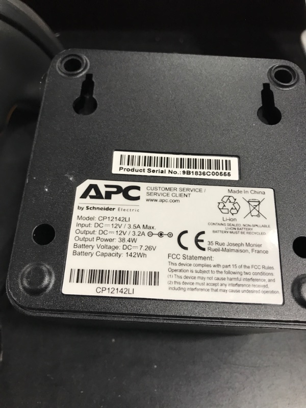 Photo 3 of APC UPS Back-UPS Connect, VoIP, Modem and Router Uninterruptible Power Supply Battery Backup (CP12142LI)
