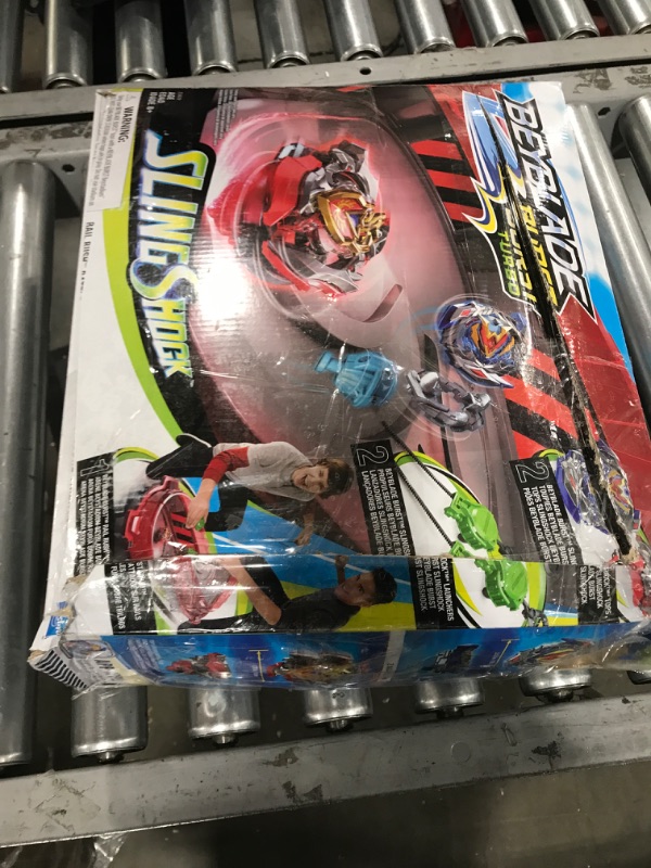 Photo 3 of BEYBLADE Burst Turbo Slingshock Rail Rush Battle Set -- Complete Set Burst Beystadium, Battling Tops, and Launchers (Amazon Exclusive)