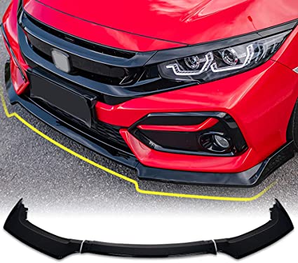 Photo 1 of ARCHAIC Front Spoiler for Honda Civic 2016-2022, Bumper Lip Chin Spoiler for Civic Hatchback/Sedan/Coupe/Type R FK7 FK8 Si, Front Splitter (Black)
