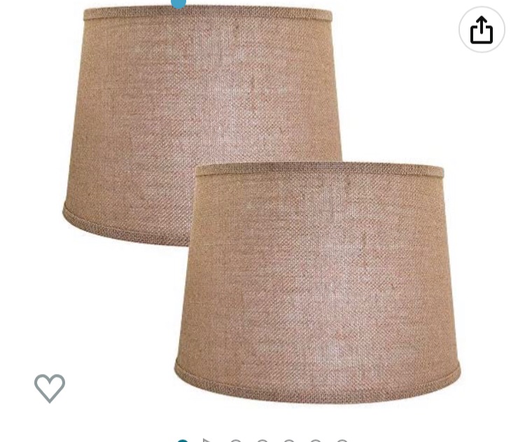 Photo 1 of ALUCSET Double Medium Lamp Shades Set of 2, Drum Fabric Burlap Lampshades for Table Lamp and Floor Light, 10x12x8 inch, Natural Linen Hand Crafted, Spider (Light Brown, 2 PCS Pack)