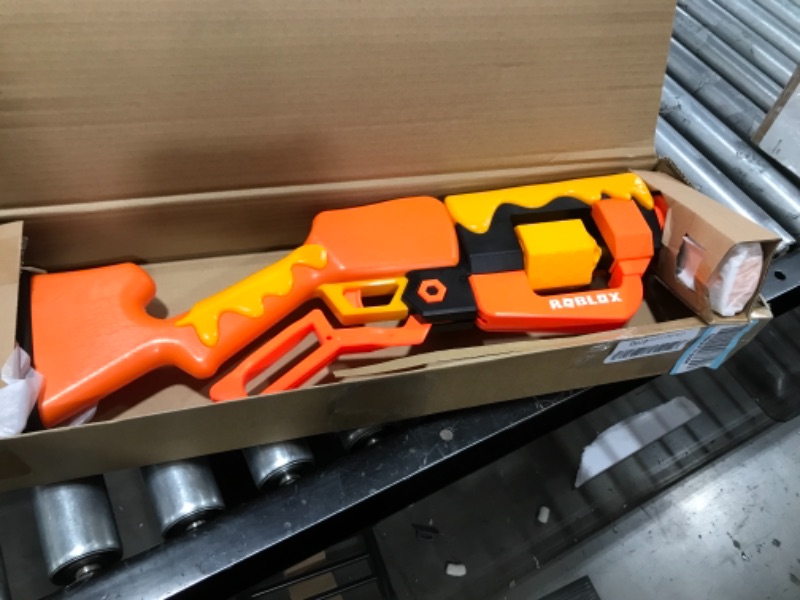 Photo 2 of NERF Roblox Adopt Me!: Bees! Lever Action Dart Blaster, Rotating 8-Dart Drum, 8 Elite Darts, Code to Unlock in-Game Virtual Item Frustration Free Packaging