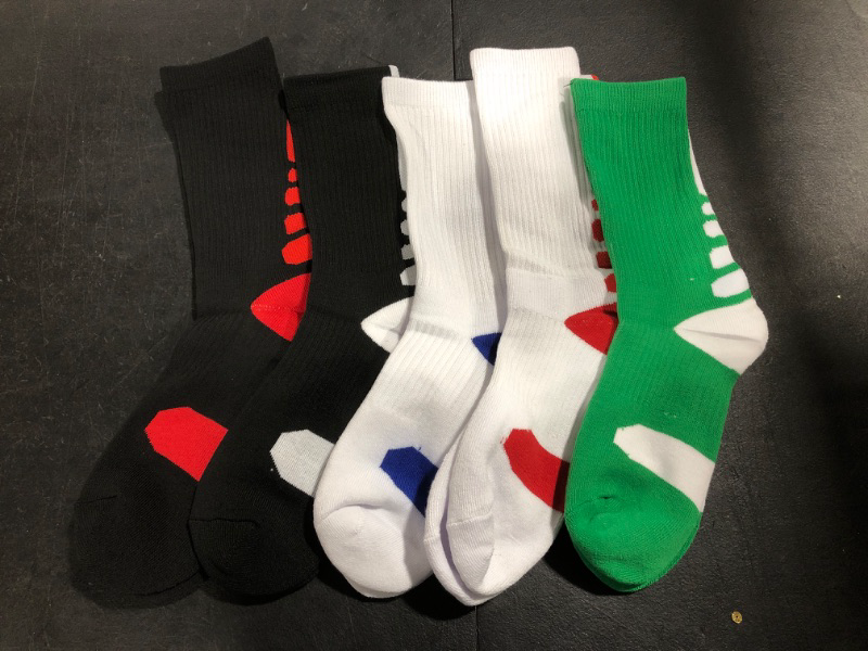 Photo 1 of 5 Pack of Thick Adult Crew Socks- Various Colors