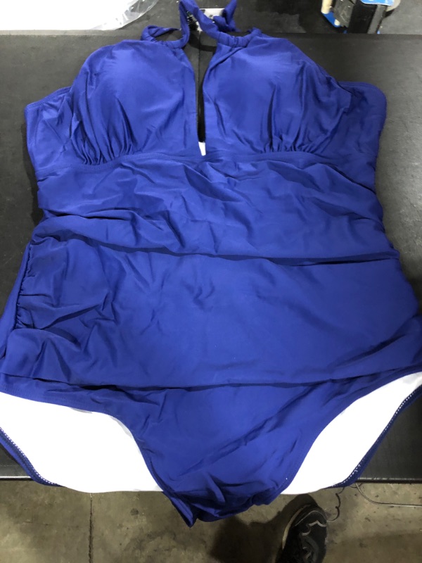 Photo 1 of [Size 4XL] Women's 1pc Swimsuit- Navy Blue