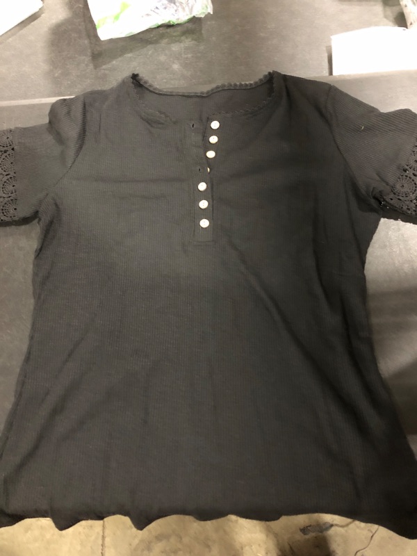 Photo 1 of [Size XL] Womens Button Down Blouse- Black