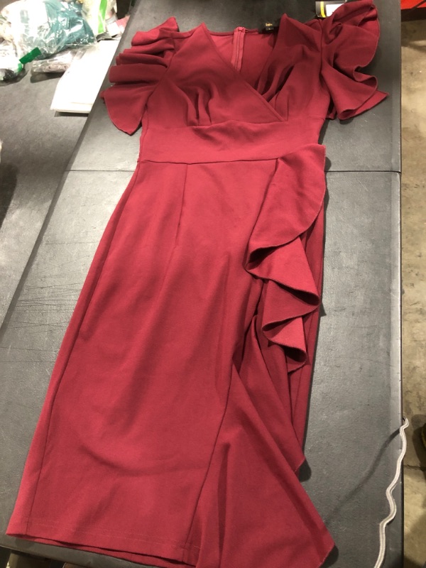 Photo 1 of [Size S] Ladies Evening Wear- Burgundy Form Fitting Dress