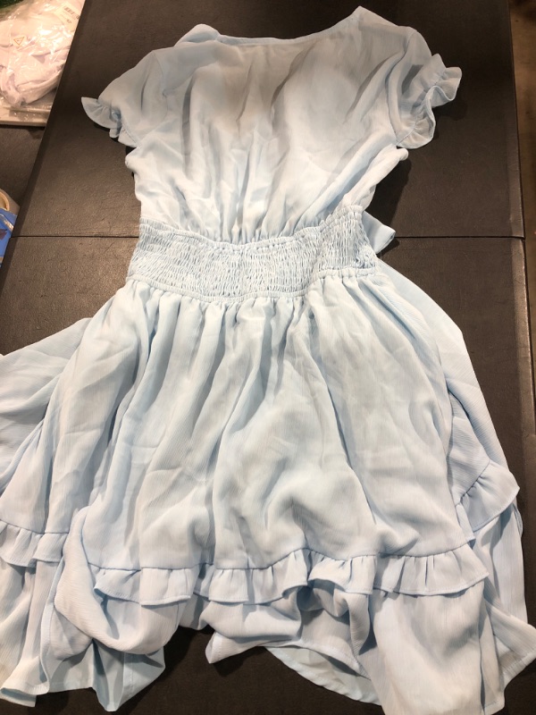 Photo 1 of [Size S] Light Blue Ladies Mini Dress with Back Tie Enclosure