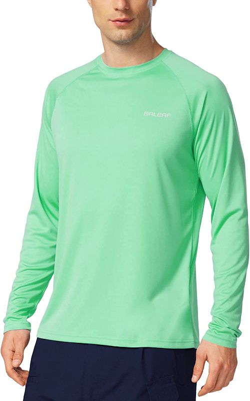 Photo 1 of [Size XL] BBALEAF Men's Long Sleeve Shirts Lightweight UPF 50+ Sun Protection SPF T-Shirts Fishing Rash Guard Running- Beach Glass Green