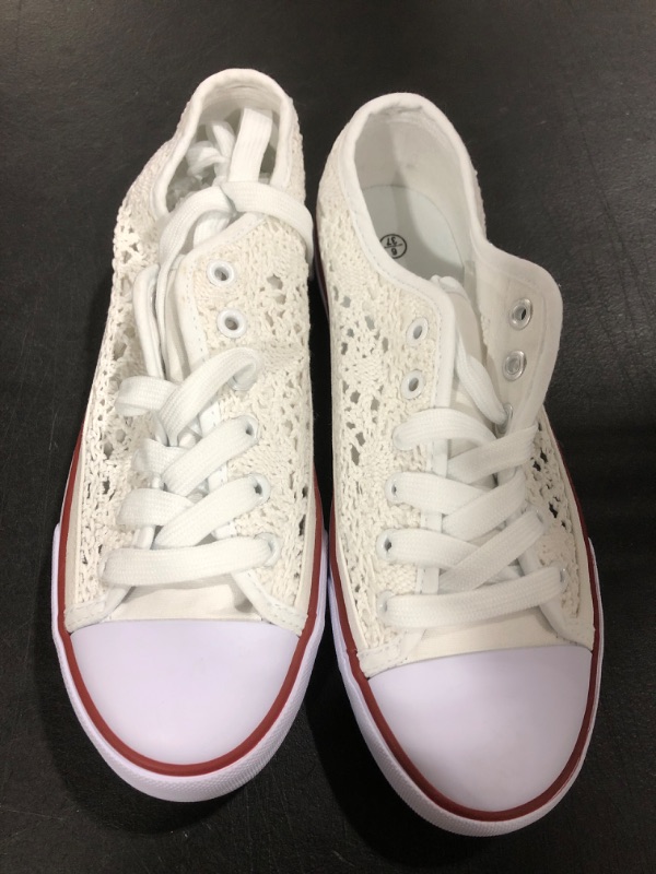 Photo 2 of [Size 6] Ladies Low Cut Sneakers- White Lace