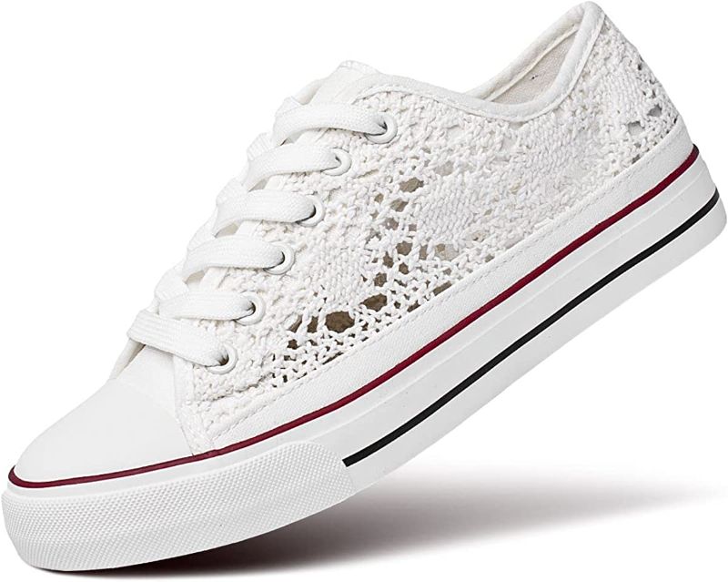 Photo 1 of [Size 6] Ladies Low Cut Sneakers- White Lace