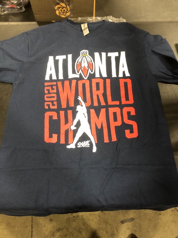 Photo 2 of [Size S] 2021 World Champs T-Shirt for Atlanta Baseball Fans -Navy Short Sleeve