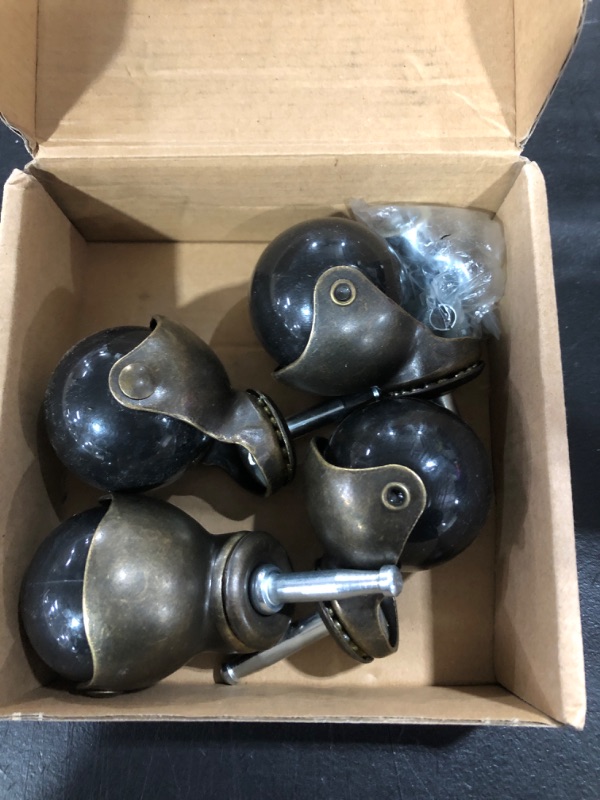 Photo 2 of AAGUT 2" Ball Casters Stem Caster Wheels Set of 4 with 5/16" x 1-1/2" (8 x 38mm) with Metal Sockets Replacement Vintage Antique Swivel Wheel for Sofa, Chair, Cabinet