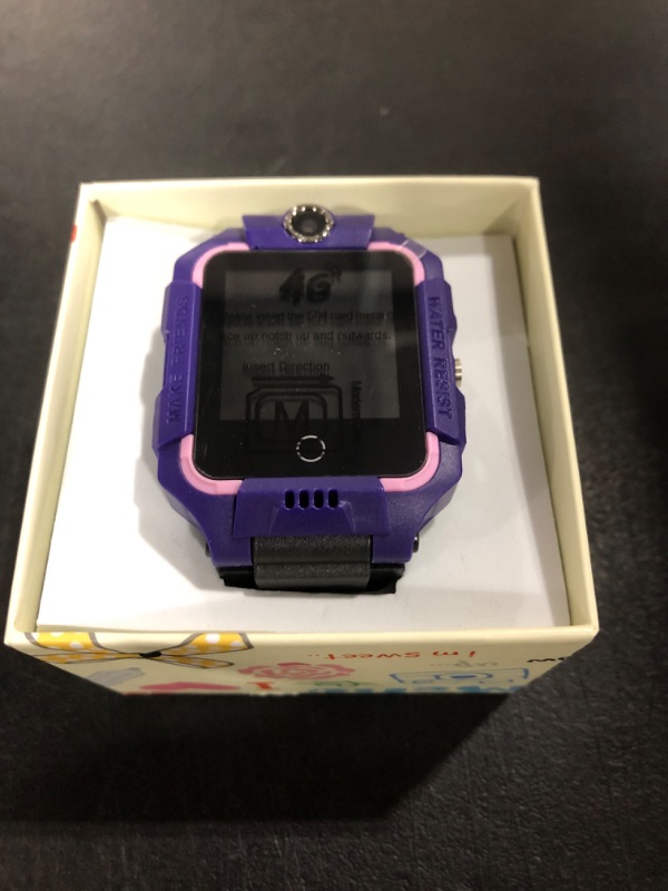 Photo 2 of 4G Kids Smart Watch for Boys Girls, LiveGo Liftable Waterproof Safe Smartwatch Phone with 360° Rotatable GPS Tracker Calling SOS Camera WiFi for Kids Children Students Ages 3-12 Birthday Gifts PURPLE