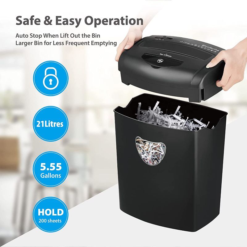 Photo 1 of Paper Shredder, 10-Sheet Cross Cut with 5.55-Gallon Basket, P-4 Security Level, 3-Mode Design Shred 