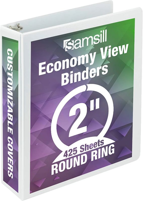 Photo 1 of (2 Pack)  Samsill Economy 3 Ring Binder Organizer, 2 Inch Round Ring Binder, White