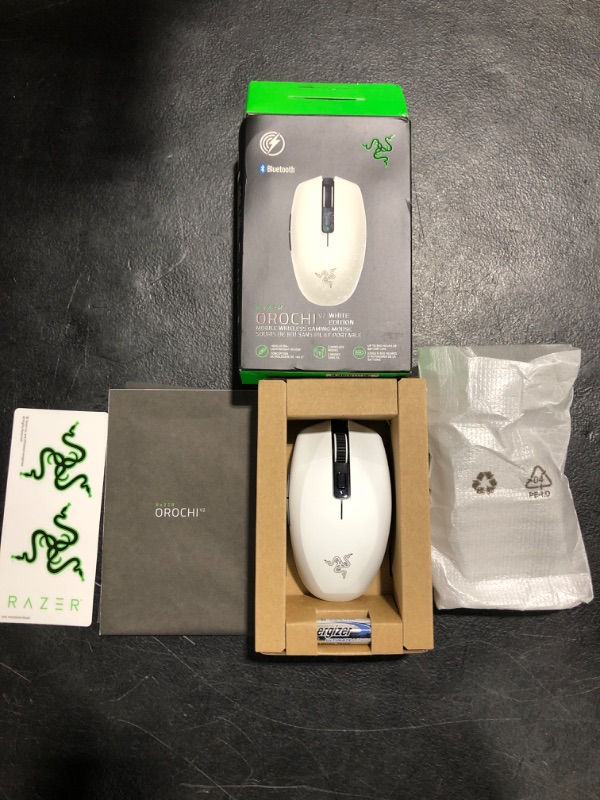 Photo 2 of Razer Orochi V2 Mobile Wireless Gaming Mouse: Ultra Lightweight - 2 Wireless Modes - Up to 950hrs Battery Life - Mechanical Mouse Switches - 5G Advanced 18K DPI Optical Sensor - White