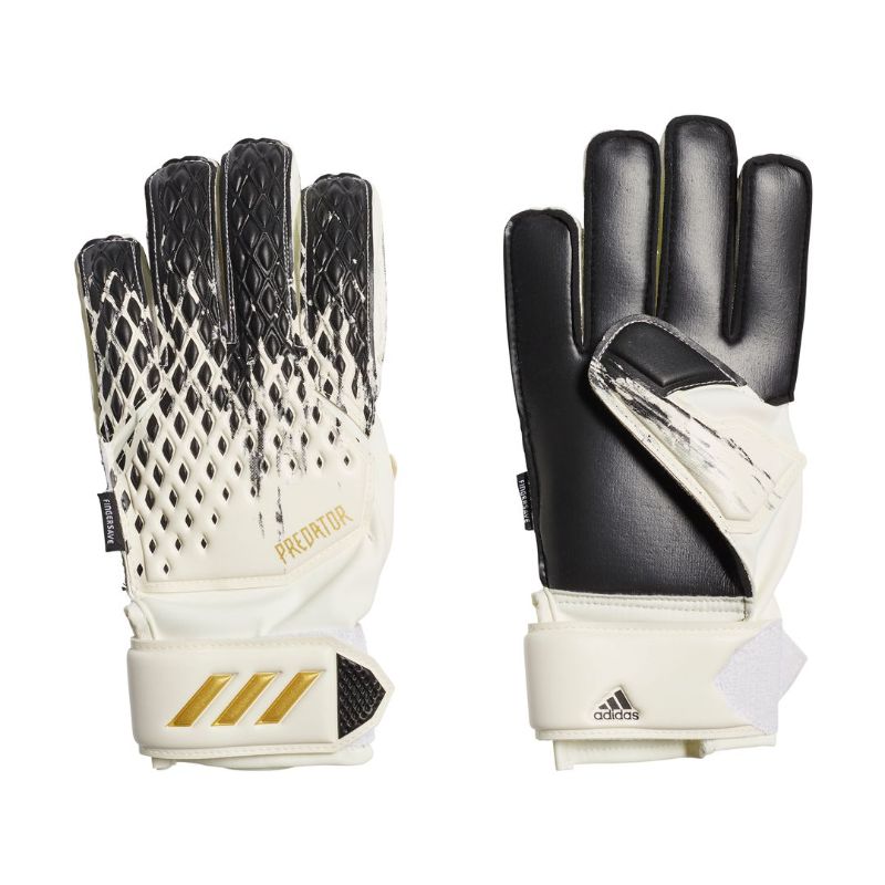 Photo 1 of Adidas Predator Fingersave Junior Soccer Goalkeeper Gloves, Size 4, White
