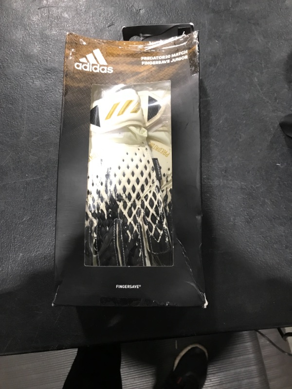 Photo 3 of Adidas Predator Fingersave Junior Soccer Goalkeeper Gloves, Size 4, White
